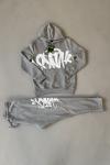 Syna word hoodie  tracksuit gri  Açık Gri