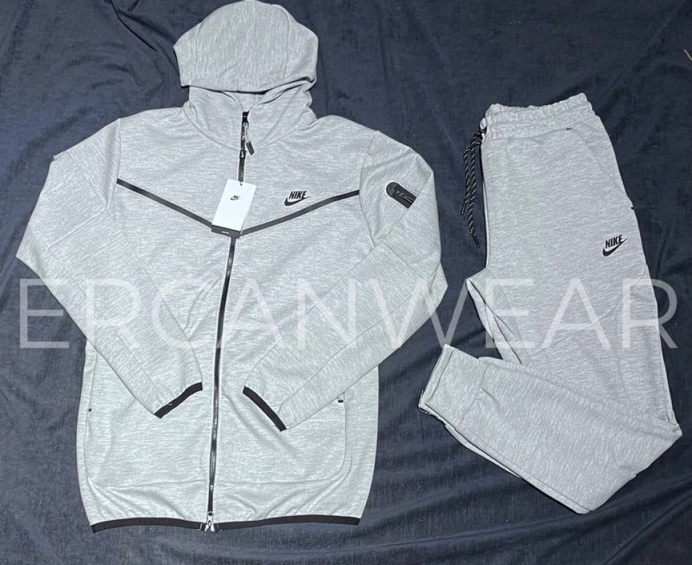 Tech fleece best sale tracksuit grey